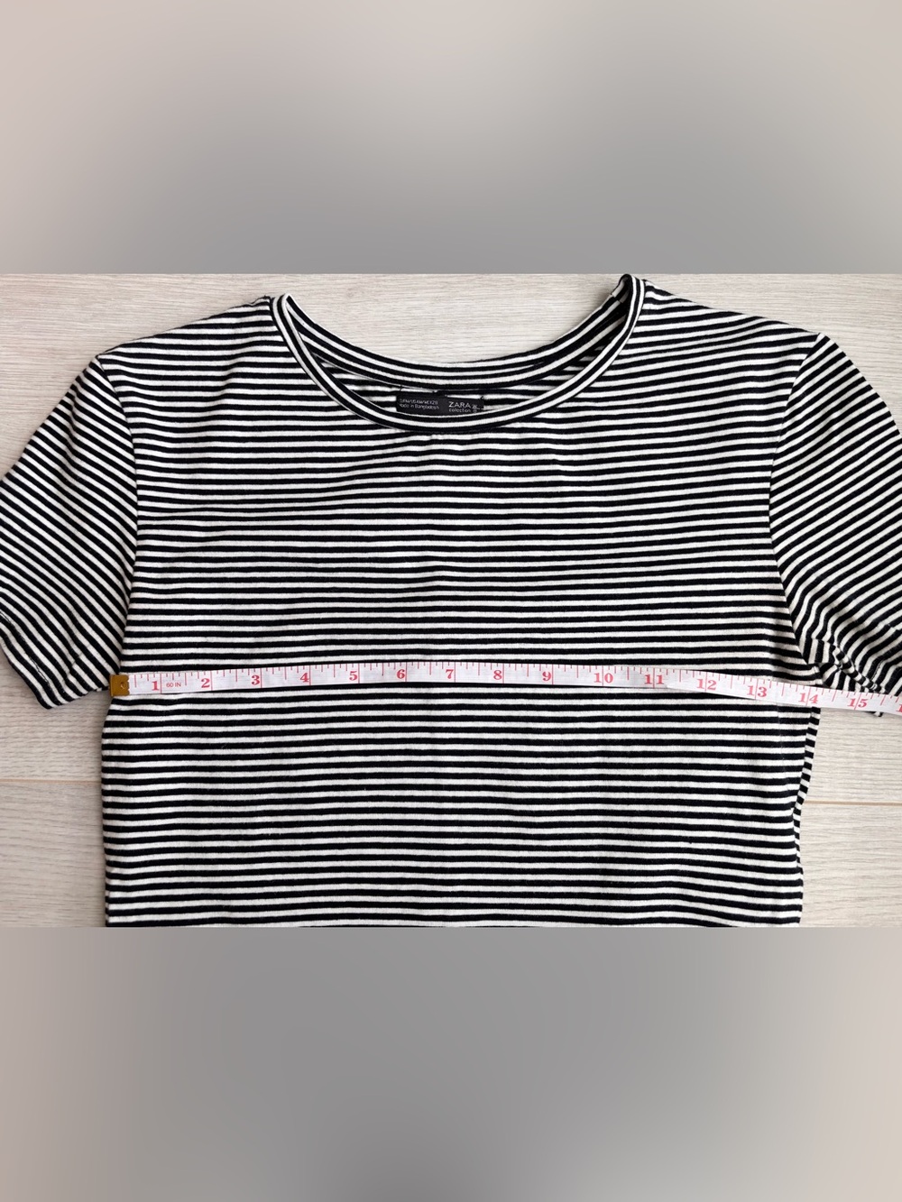 ZARA | Short Sleeve Black and White Striped Shirt M - Picture 5 of 6